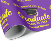 Paarse Geel Afstuderen Custom 2025 Afstuderen Cadeaupapier (Rol Hoek)