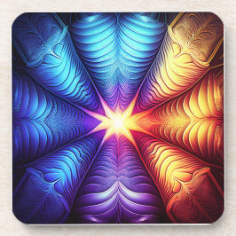 Paarse geel blauw Lyapunov fractal Bier Onderzetter