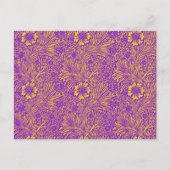   paarse geel bloemmotief briefkaart (Voorkant)
