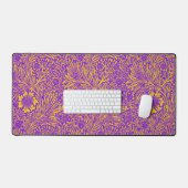 paarse geel bloemmotief bureaumat (Keyboard & Muis)