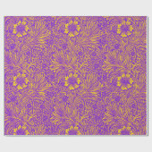   paarse geel bloemmotief cadeaupapier (Vlak)