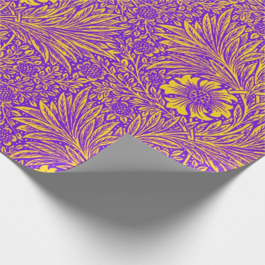   paarse geel bloemmotief cadeaupapier (Hoek)