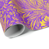   paarse geel bloemmotief cadeaupapier (Rol Hoek)