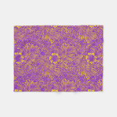   paarse geel bloemmotief fleece deken (Voorkant (Horizontaal))