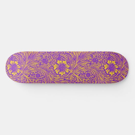   paarse geel bloemmotief persoonlijk skateboard (Horizontaal)