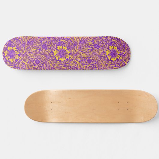   paarse geel bloemmotief persoonlijk skateboard (Horizontaal)
