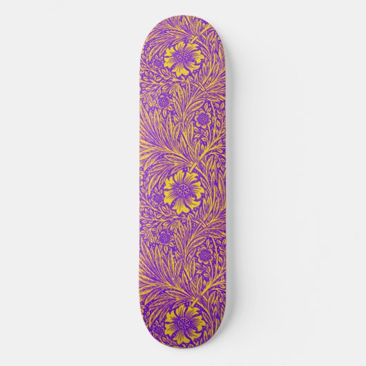   paarse geel bloemmotief persoonlijk skateboard (Voorkant)