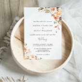 Paarse Geel Blush Herfst Bloemen Bruiloft Kaart