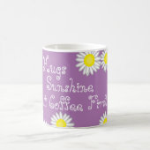Paarse Geel en Wit Daisy Fun Gezegde Koffiemok (Center)