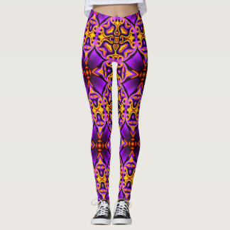 Paarse geel gepatenteerde Leggings