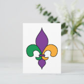Paarse Geel Groen Fleur de Lis Mardi Gras Briefkaart (Staand voorkant)