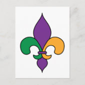 Paarse Geel Groen Fleur de Lis Mardi Gras Briefkaart (Voorkant)
