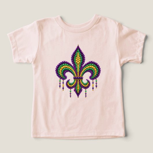 Paarse geel groen Mardi Gras fleur de lis (Design voorkant)