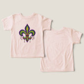Paarse geel groen Mardi Gras fleur de lis (Ontwerp Voorkant & Achterkant)