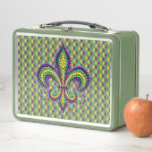Paarse geel groen Mardi Gras fleur de lis (In situ)