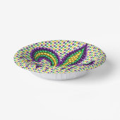 Paarse geel groen Mardi Gras fleur de lis Papieren Kommen (Gebogen)