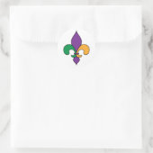 Paarse Geel Groen Mardi Gras Fleur de Lis Ronde Sticker (Tas)