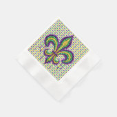 Paarse geel groen Mardi Gras fleur de lis Servet (Hoek)