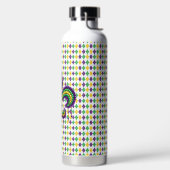 Paarse geel groen Mardi Gras fleur de lis Waterfles (Links)