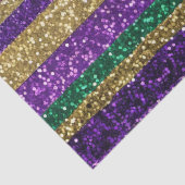 Paarse geel groen Mardi Gras glitterpatroon Tissuepapier (Detail)