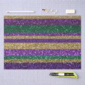 Paarse geel groen Mardi Gras glitterpatroon Tissuepapier (Craft)