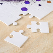 Paarse geel groene Mardi Gras masker Legpuzzel (Zijkant)