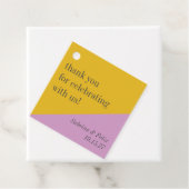 Paarse geel moderne aangepaste bruiloft dank u bedankjes labels (In situ)