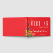 Paarse Geel Sinaasappel  Wildflower Bruiloft Gastenboek (Volledig)