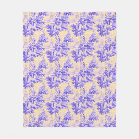 paarse geel Toile de Joy Fleece Deken (Voorkant)