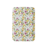 Paarse Geel White Green Floral Boho Chic Badmat (Voorkant Verticaal)