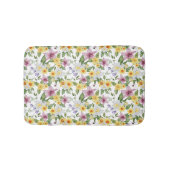 Paarse Geel White Green Floral Boho Chic Badmat (Voorkant)