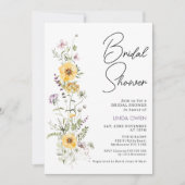 Paarse Geel Wildflower Vrijgezellenfeest Kaart (Voorkant)