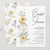 Paarse Geel Wildflower Vrijgezellenfeest Kaart (Voorkant / Achterkant)