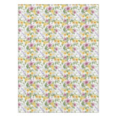 Paarse Geel Witte Groene Floral Elegant Chic Tafelkleed (Voorkant)