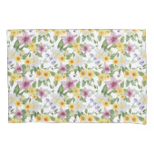 Paarse Geel Witte Groene Floral Elegant Kussensloop (Voorkant)