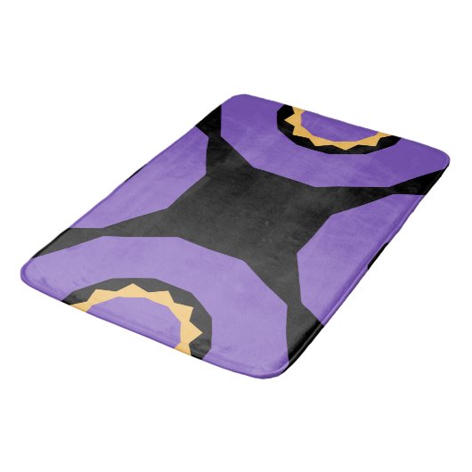 Paarse geel zwart geo badmat (Gekanteld)