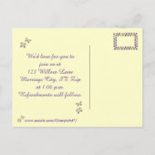 Paarse geeldiamant Butterflies nodigt Briefkaart u (Achterkant)