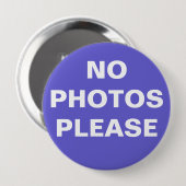 Paarse "Geen foto's alstublieft" pin-on Button (Voorkant /achterkant)