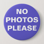 Paarse "Geen foto's alstublieft" pin-on Button (Voorkant)