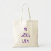 Paarse Geen Lashon Hara Mode Tote Bag (Voorkant)