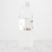 Paarse Geest Halloween Little Boo Baby shower Waterfles Etiket (Achterkant)
