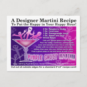 Paarse Geest Halloween Martini Recept Briefkaart