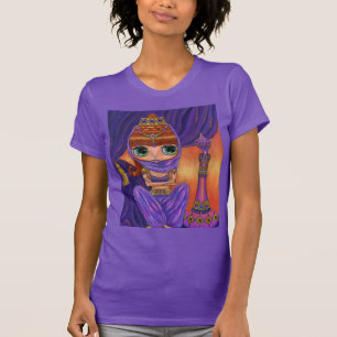 Paarse Geest pop Grote ogen Magische Fles T-shirt