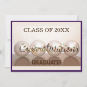 Paarse Gefeliciteerd Afstuderen Afstuderen Ballon Kaart (Voorkant)