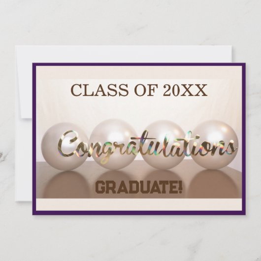 Paarse Gefeliciteerd Afstuderen Afstuderen Ballon Kaart (Voorkant)