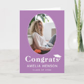 Paarse Gefeliciteerd Afstuderen Foto Afstuderen Ka Kaart (Voorkant)