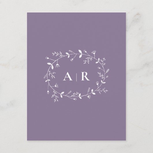 Paarse gegevens over de wijnstok met schuifwiel informatiekaartje (Achterkant)