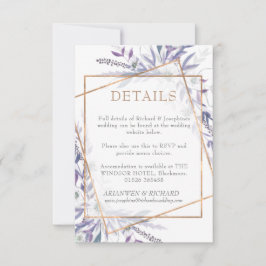 Paarse gegevensverpakking voor geometrische afvoer RSVP kaartje