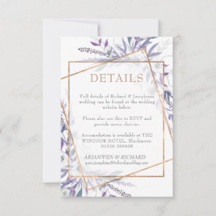 Paarse gegevensverpakking voor geometrische afvoer RSVP kaartje