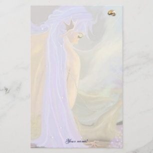 Paarse gehaaste zeemeermin! briefpapier